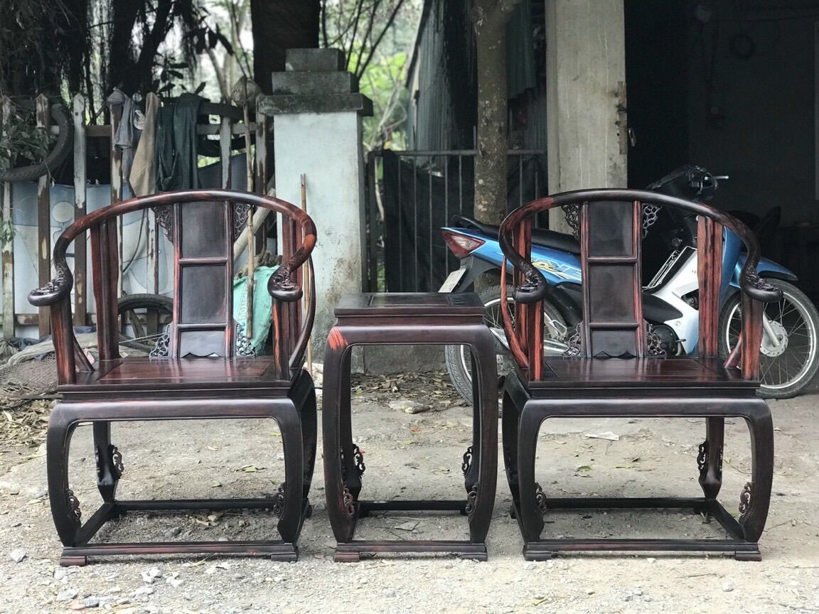 ghế minh đế gỗ trắc 3 món