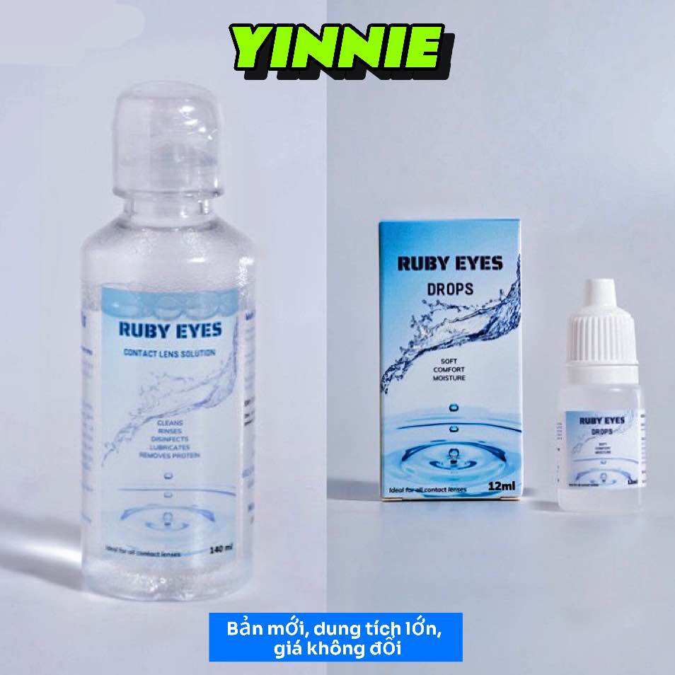 [YINNIE] [TRỢ  GIÁ] COMBO NƯỚC NGÂM FRESH EYES RUBY EYES , NHỎ MẮT LENS CHUYÊN DỤNG