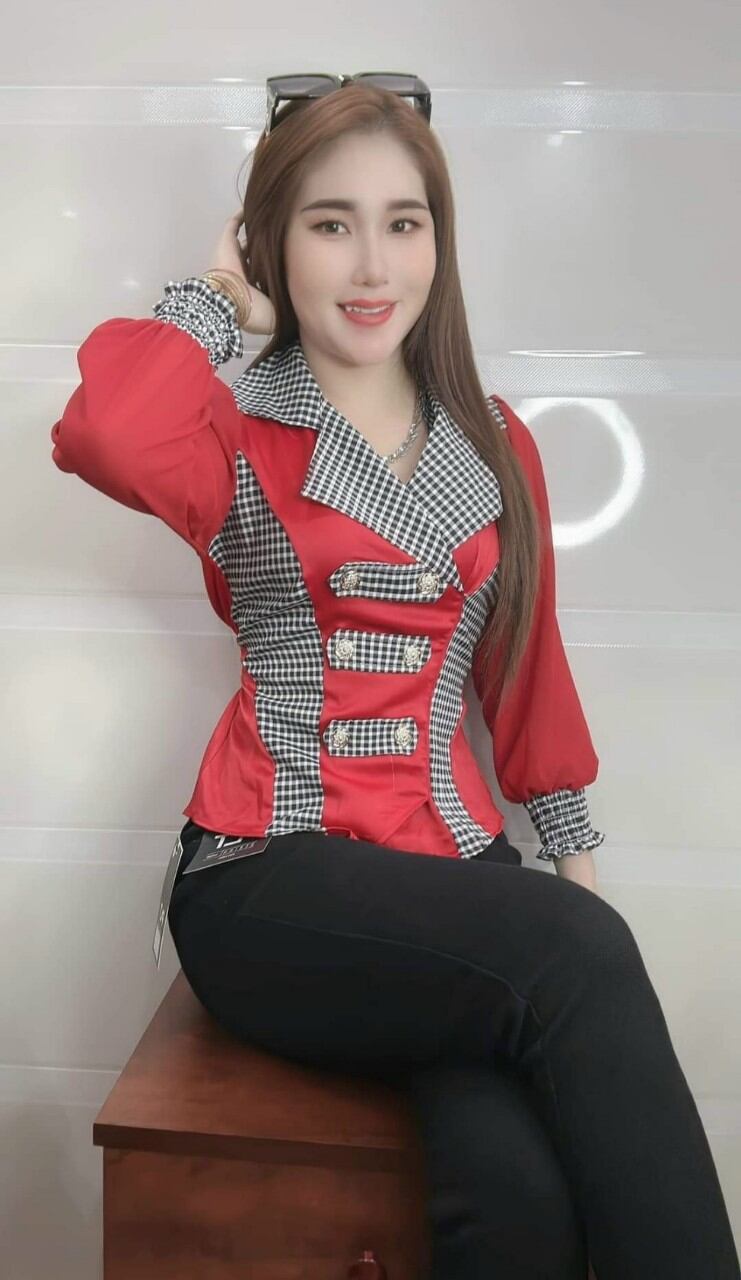 Áo kiểu phối ca ro