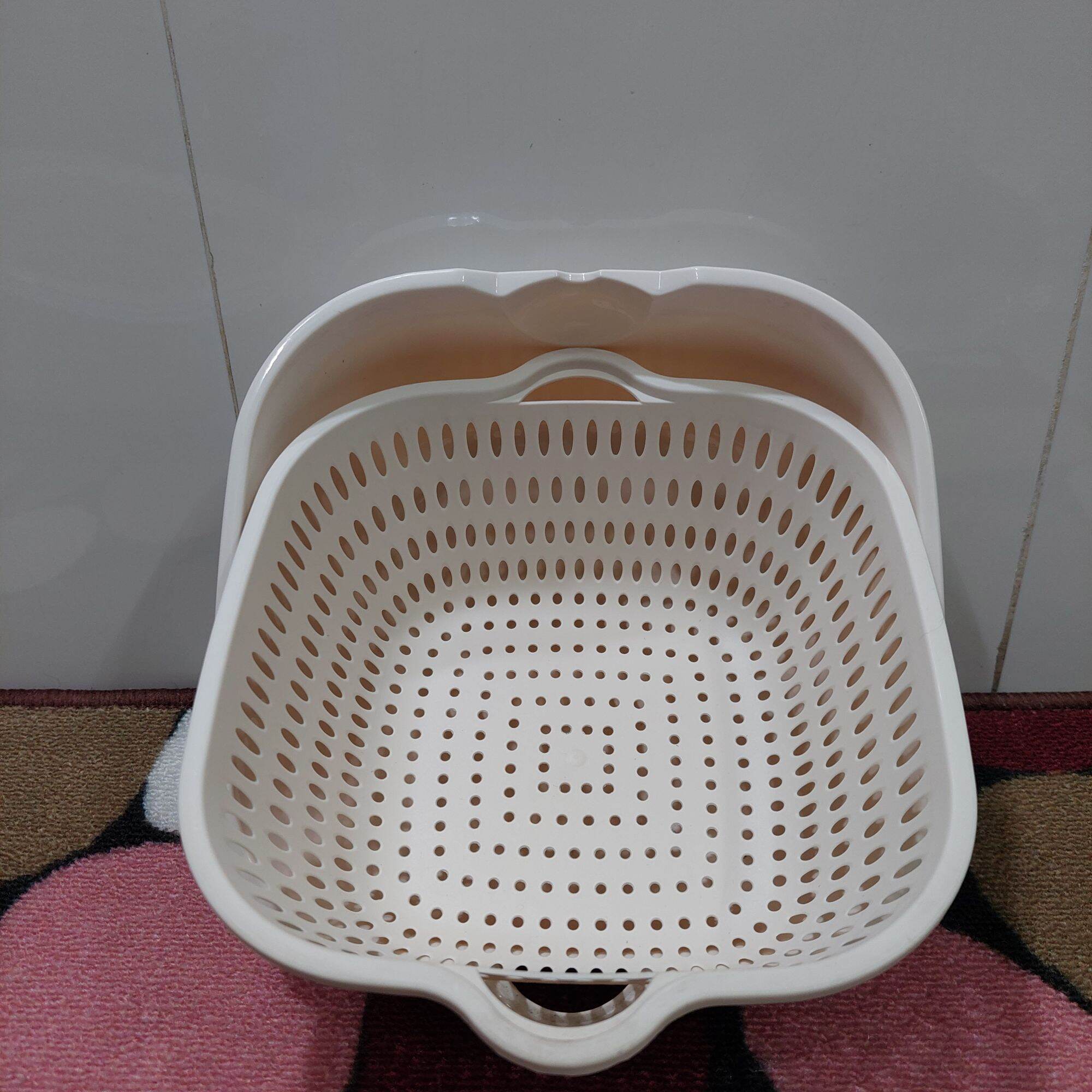 Bộ thau rổ vuông nhựa Việt Nhật