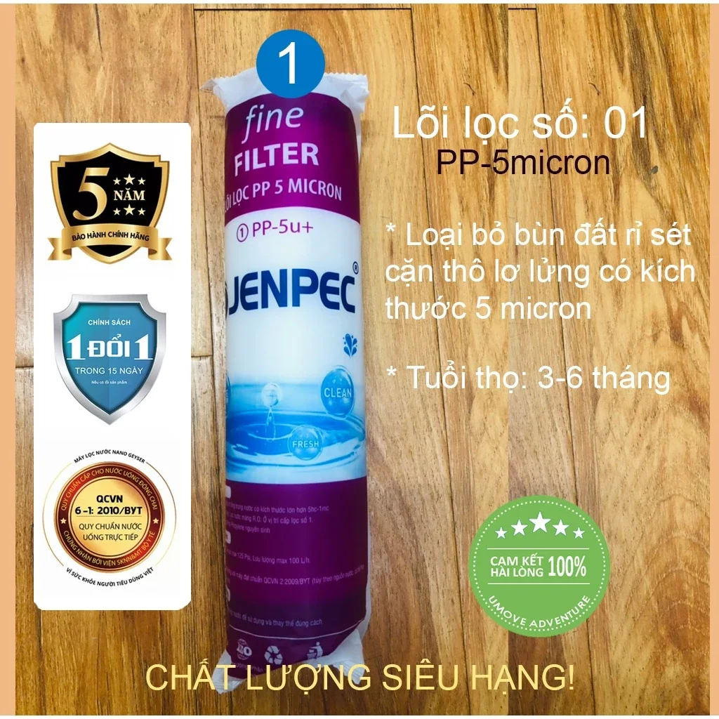 Lõi lọc nước jenpec 1,2,3 chính hãng