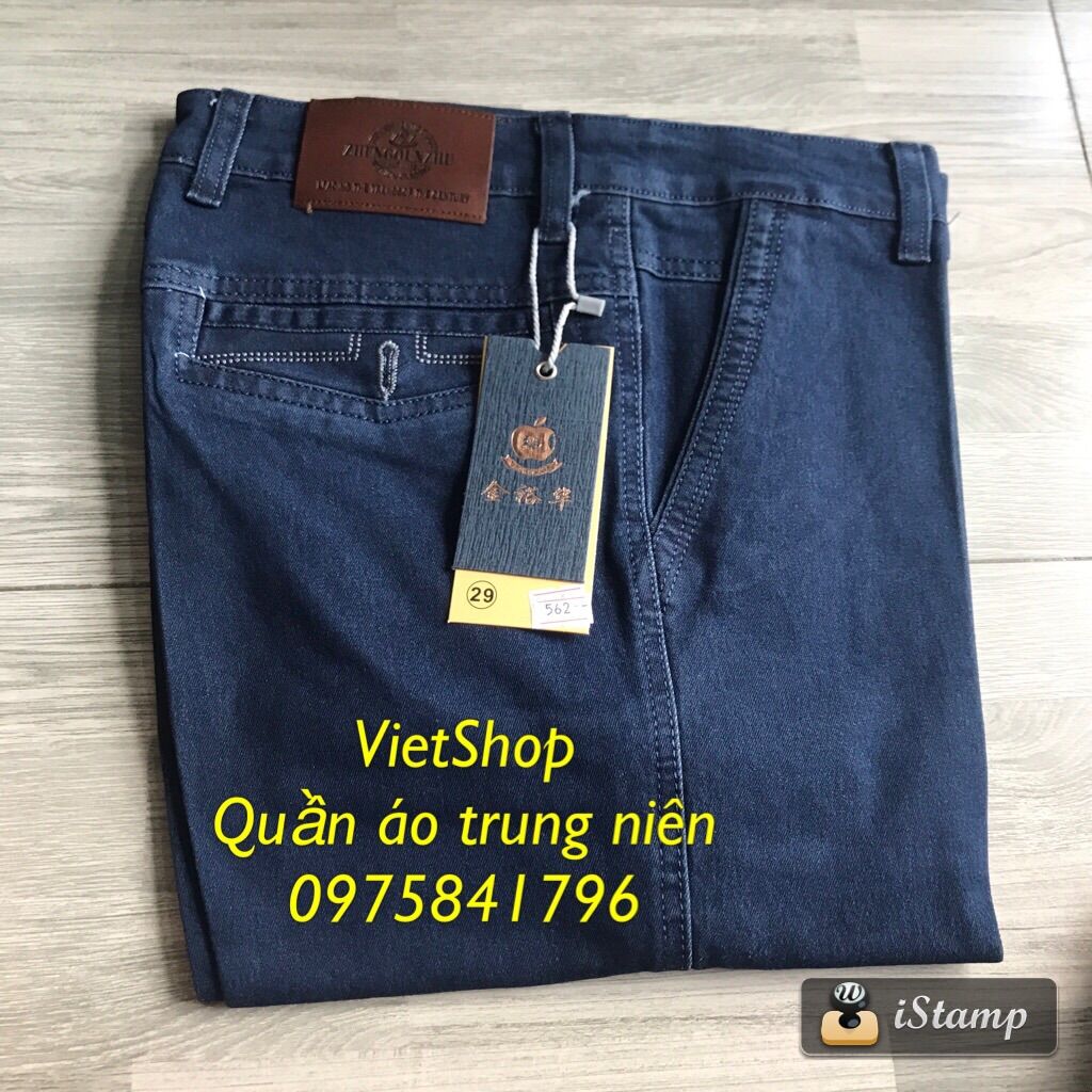 Quần bò túi chéo dáng thụng nam trung niên chất đẹp