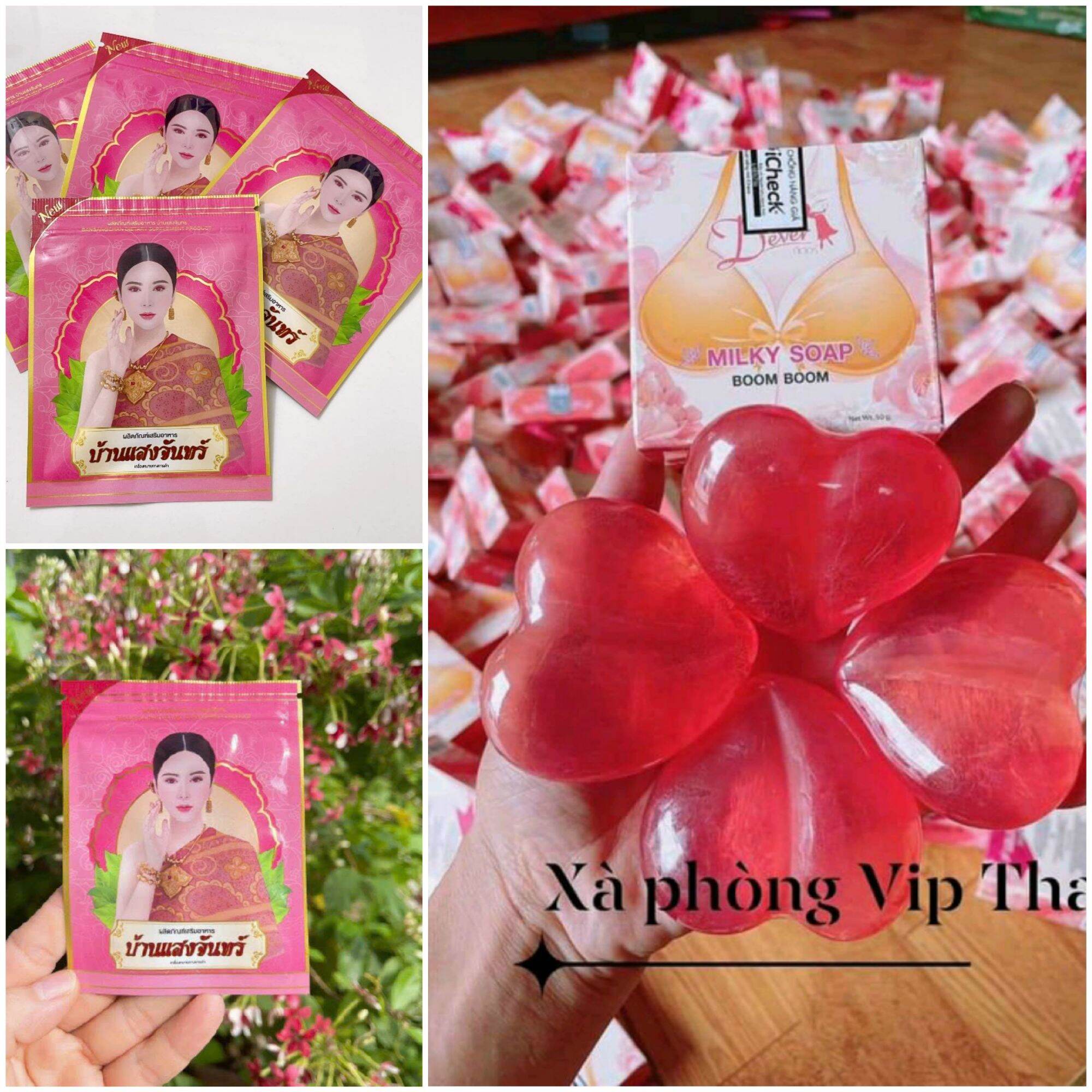 Combo xà phòng tăng vòng 1 thái lan+ 5 gói viên uống nở ngực busaba madam thái lan