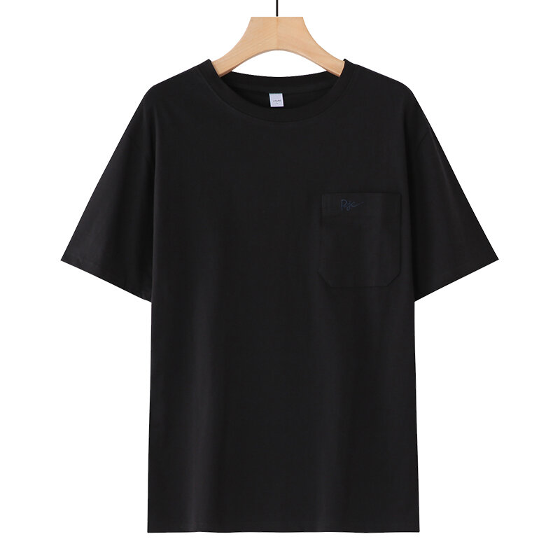 Áo Thun Cotton Tay Ngắn Nguyên Chất Dành Cho Nam Giới Trung Niên Phong Cách Mùa Hè Dáng Rộng Có Túi Của Wandi Longsheng