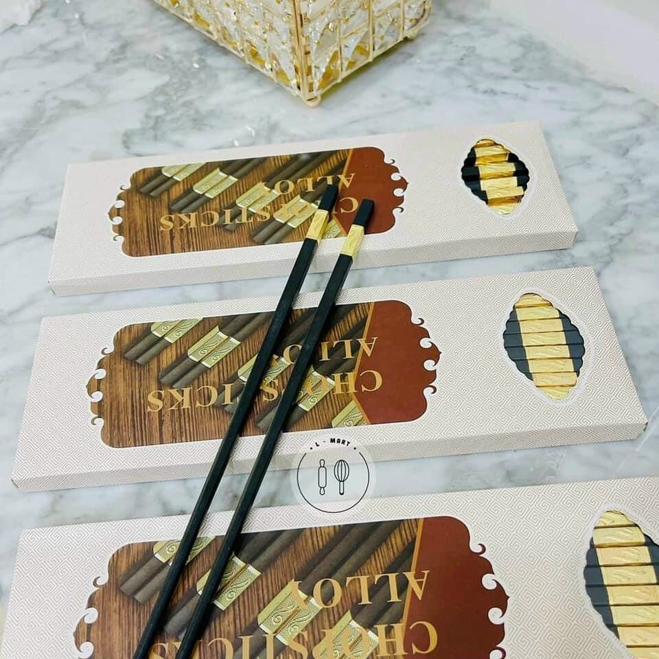 Đũa mạ vàng Hàn Quốc hộp 10 đôi