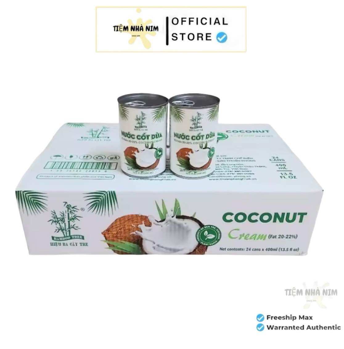 Nước cốt dừa coconut milk cream ba cây tre 400ml - độ béo 17-19%|20-22%.