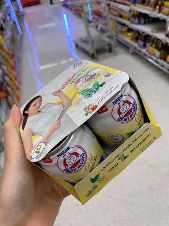 Lốc 4 lon sữa gấu nestle thái lan
