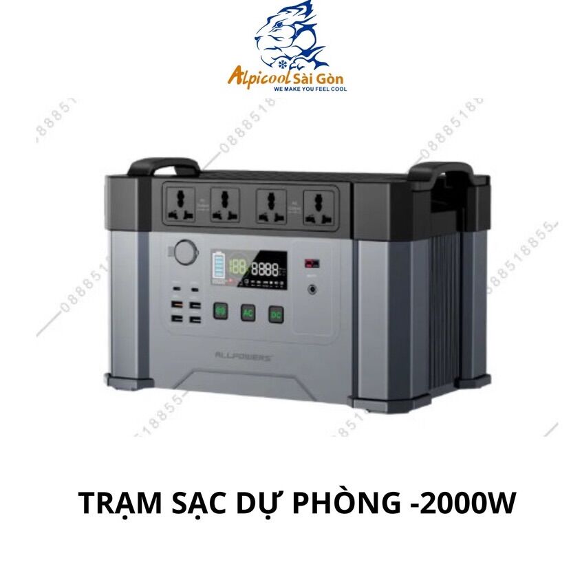 Trạm sạc dự phòng đa năng allpowers monster-x 220v-2000w, 1500wh, pin 404405mah