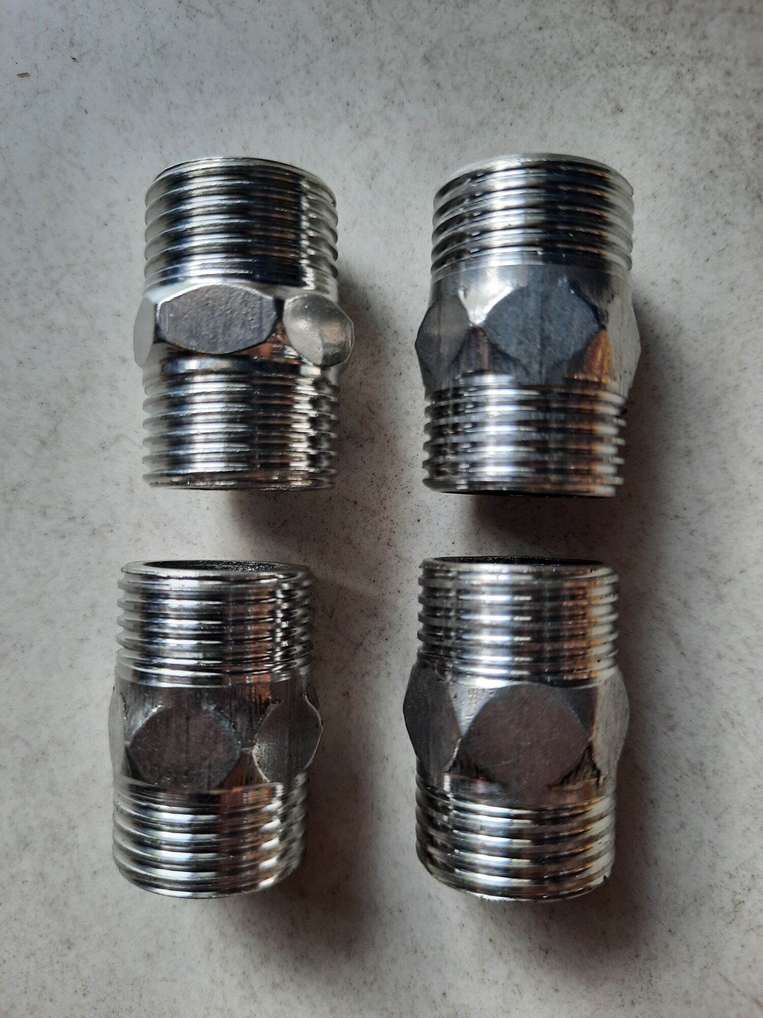 Nối 2 đầu ren ngoài, 2 đầu ren trong phi 21 Inox