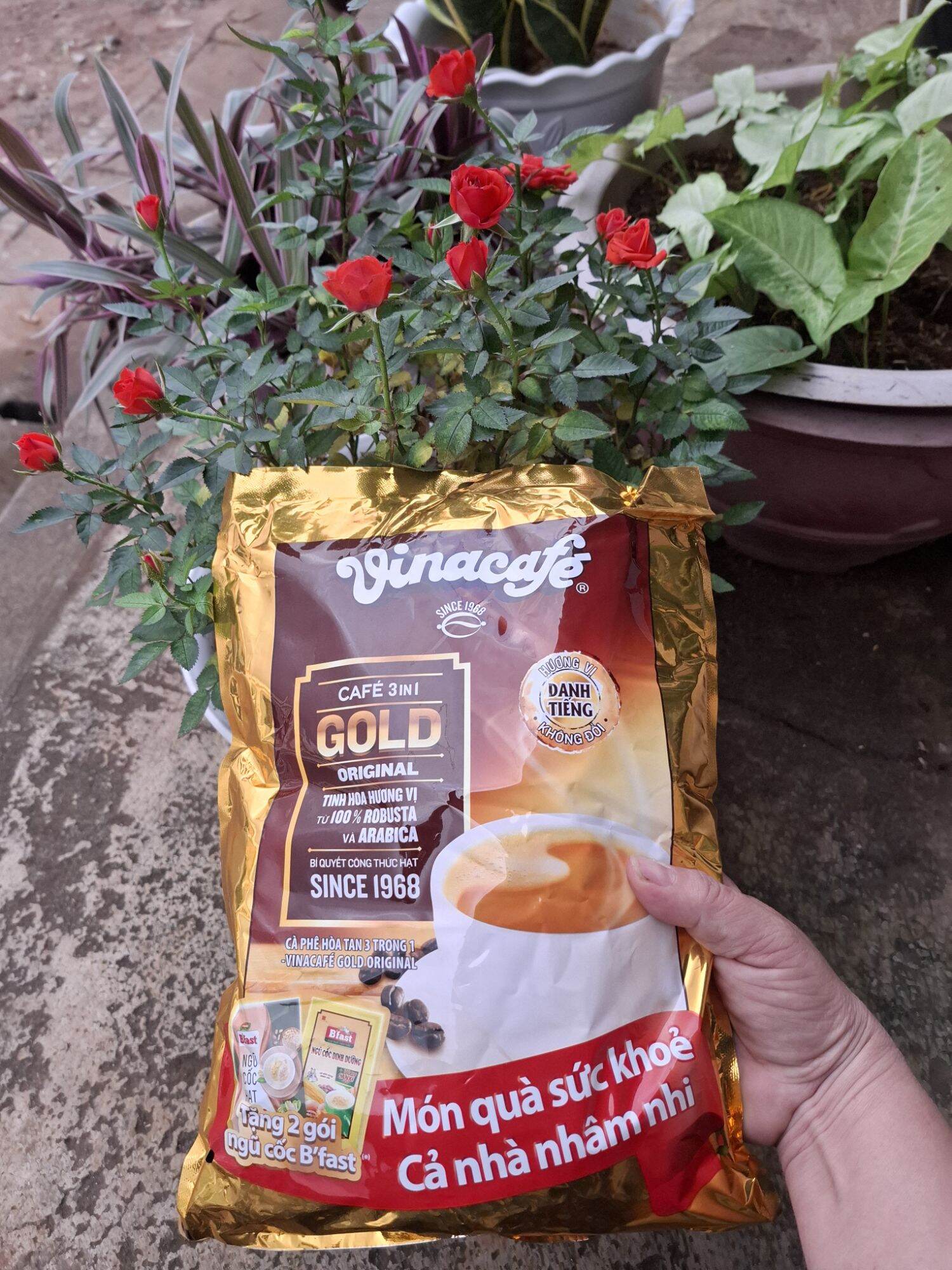 Cà phê sữa Vinacafe gold original bịch 24 gói tặng thêm 2 gói ngủ cốc