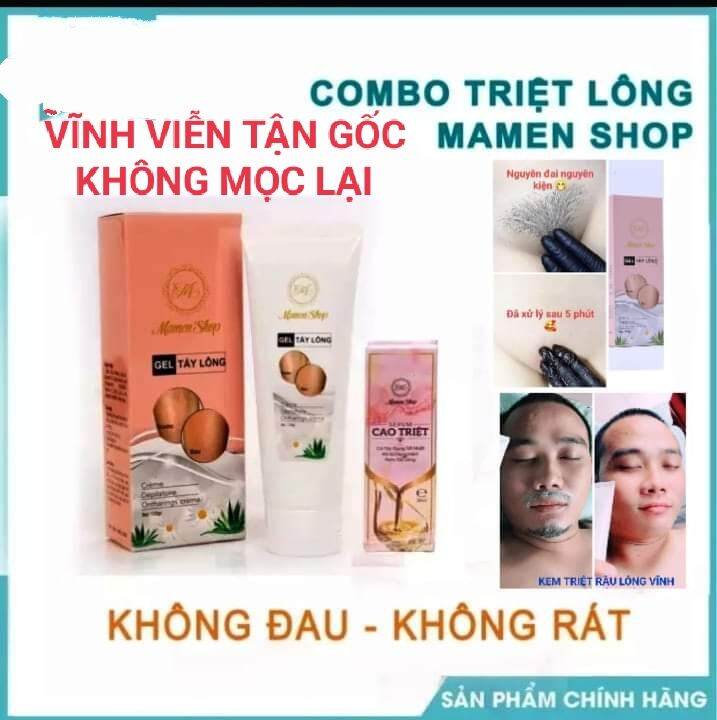 Combo Kem Tẩy Lông Râu Vĩnh Viễn Thảo Dược Mọi Loại Da( Vùng Kín Nách Bụng Ngực Chân Tay Lưng)