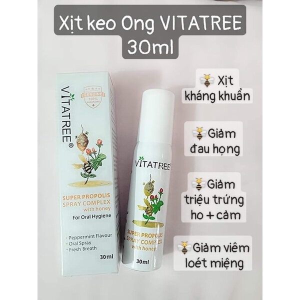 Xịt keo ong Úc Vitatree 30ml
