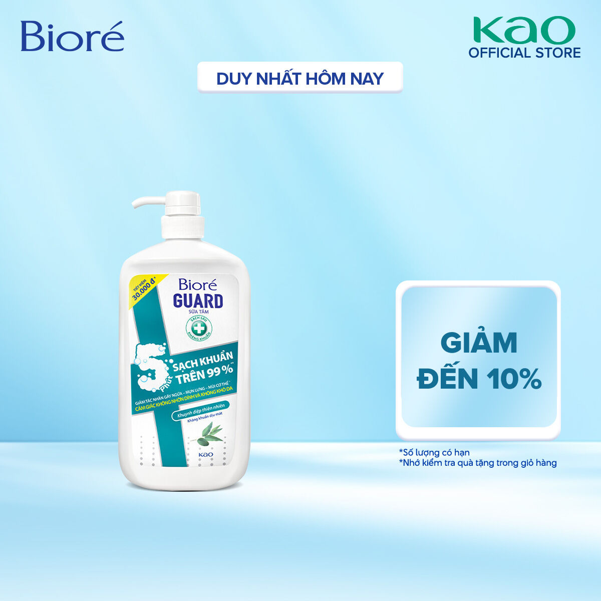 Biore Sữa Tắm Sạch Sâu Kháng Khuẩn - Khuynh Diệp Thiên Nhiên Biore Guard 1.2kg