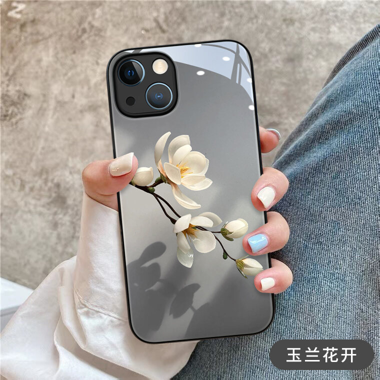 Ốp Điện Thoại Thủy Tinh Cường Lực Mở Hoa Ngọc Lan Thích Hợp Dùng Cho Iphone 13 Ốp Bảo Vệ XR Cảm Giác Cao Cấp Xsmax Bọc Toàn Bộ Camera Nổi Tiếng Trên Mạng IP7 Sành Điệu 8plus Kính 11Promax Mẫu Mới 12Pro Max