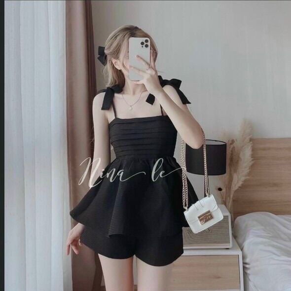 (SHOP BIGSIZE nữ 50kg đến 90kg) SET PEPLUM 2 DÂY NƠ