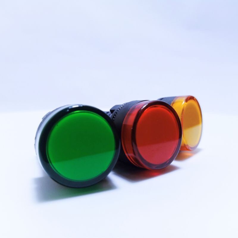 Đèn báo pha tủ điện phi 22mm 220V Xanh - Đỏ - Vàng