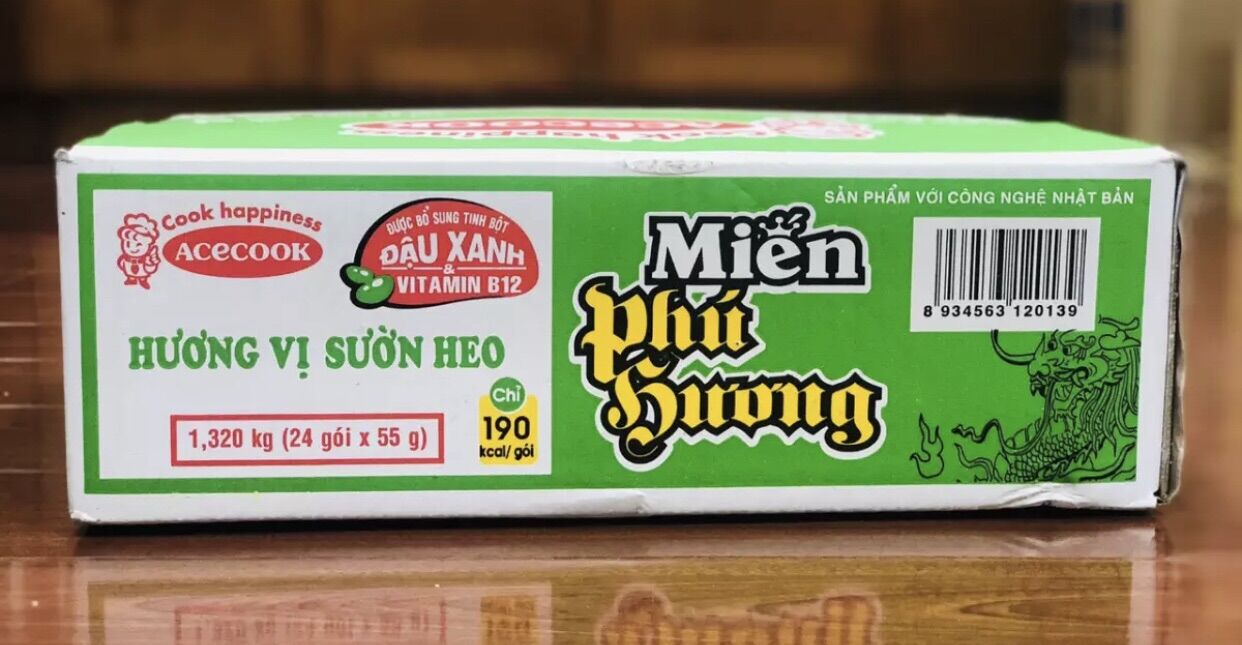 Thùng 24 gói Miến ăn liền Phú Hương Vị Sườn Heo