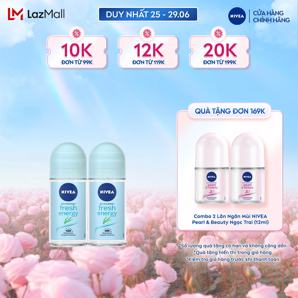 Bộ 2 Lăn Ngăn Mùi NIVEA Fresh Energy Tươi Mát Sức Sống (50 ml) - 83754