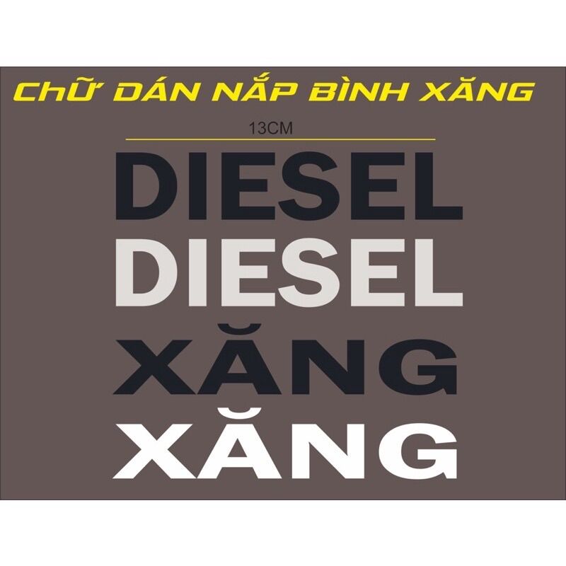 Decal chữ dán nắp bình xăng phản quang 3M ( trừ màu đen)