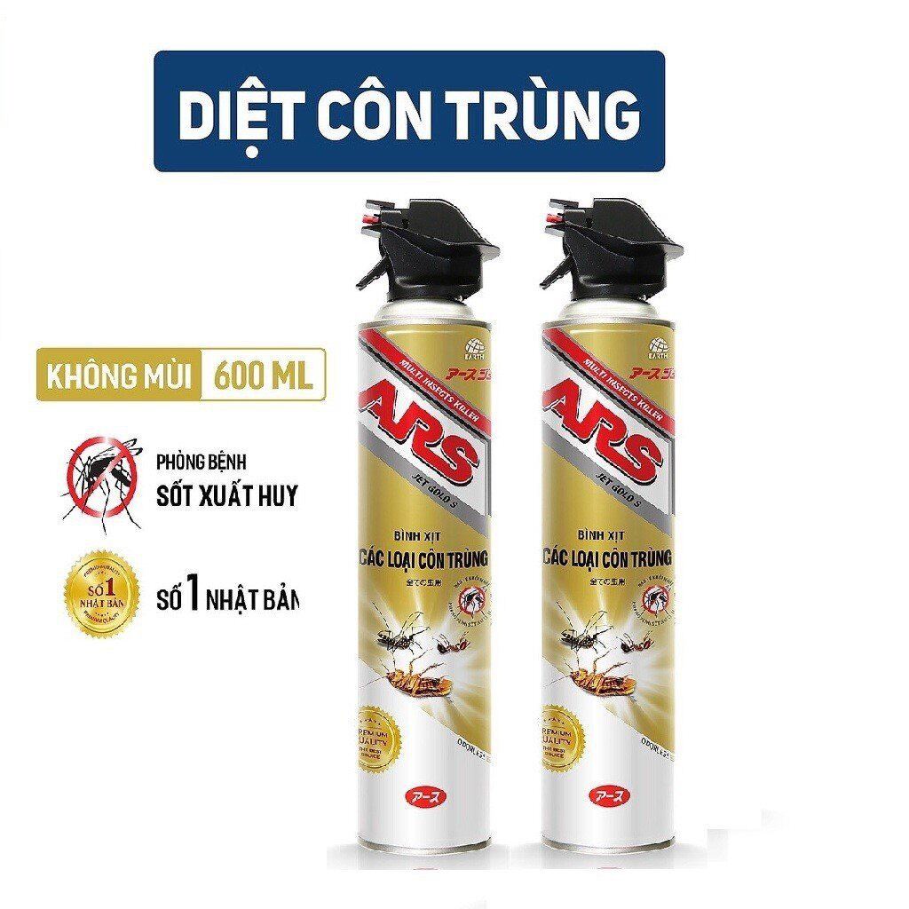 Chai Xịt côn trùng ARS 600ML diệt muỗi và các loại côn trùng trong 1 lần xịt