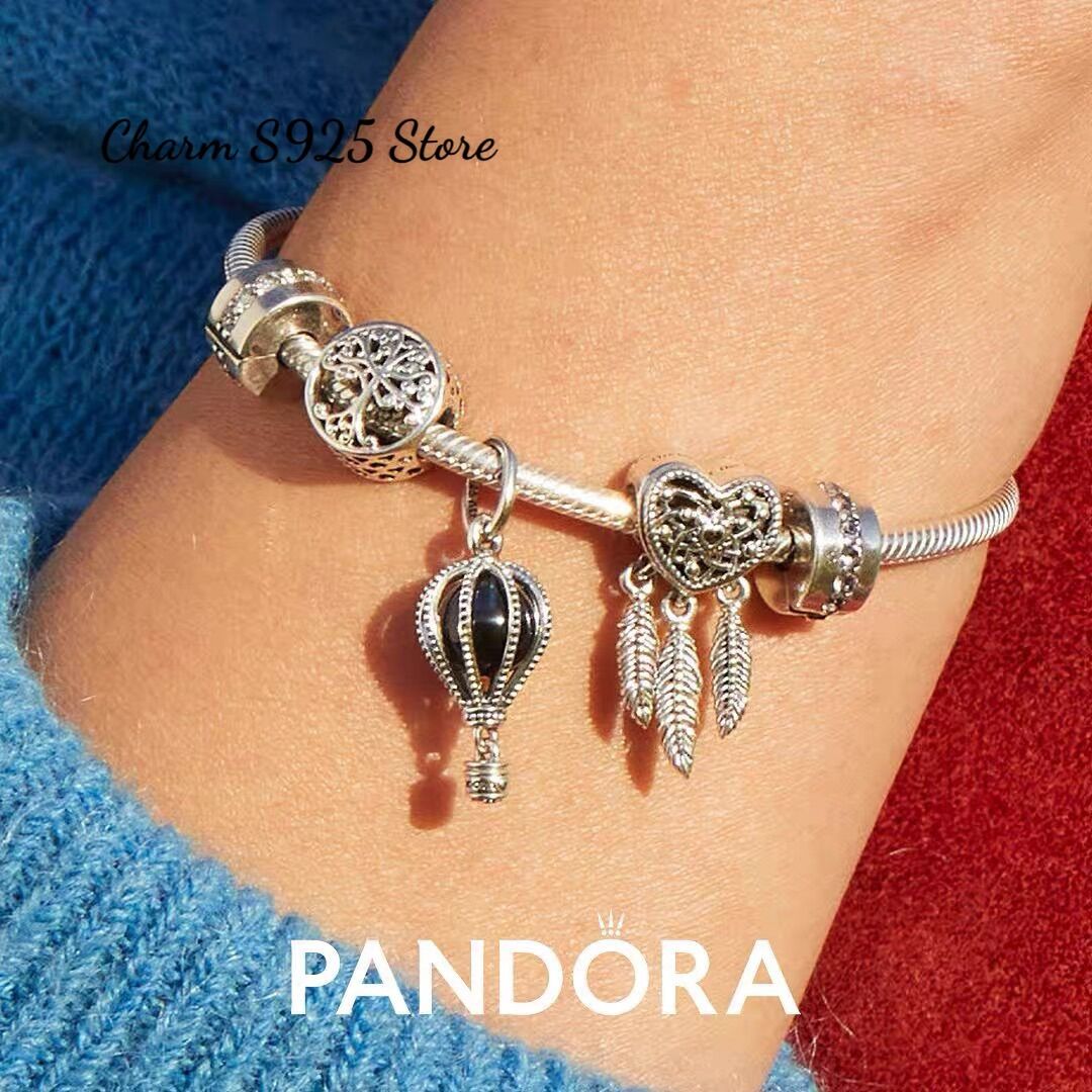 CHARM PAN ALE TIM 3 LÁ BẠC S925 HÀNG CAO CẤP