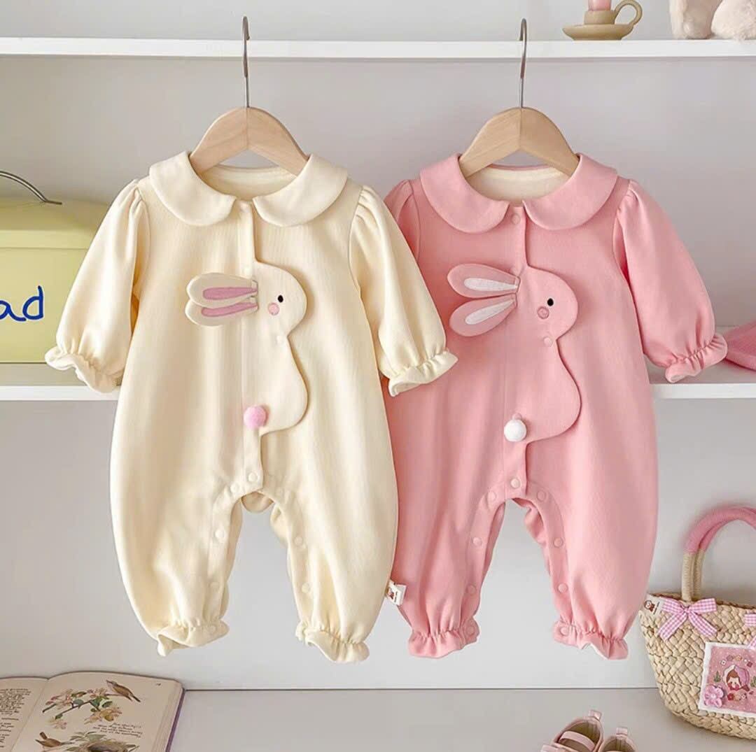 Bộ bodysuit zip lông cho bé gái 2024