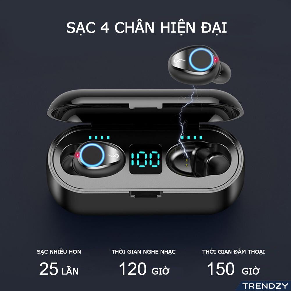 [HCM] FREESHIP Tai Nghe Bluetooth Amoi F9 Tai Nghe Không Dây F9 Công Nghệ Bluetooth 5.0 Kén Sạc 2000 Mah Kiêm Sạc Dự Phòng Nút Điều Khiển Cảm Ứngchống Thấm Nước Chống Bụi Dùng Cho Mọi Điện Thoại