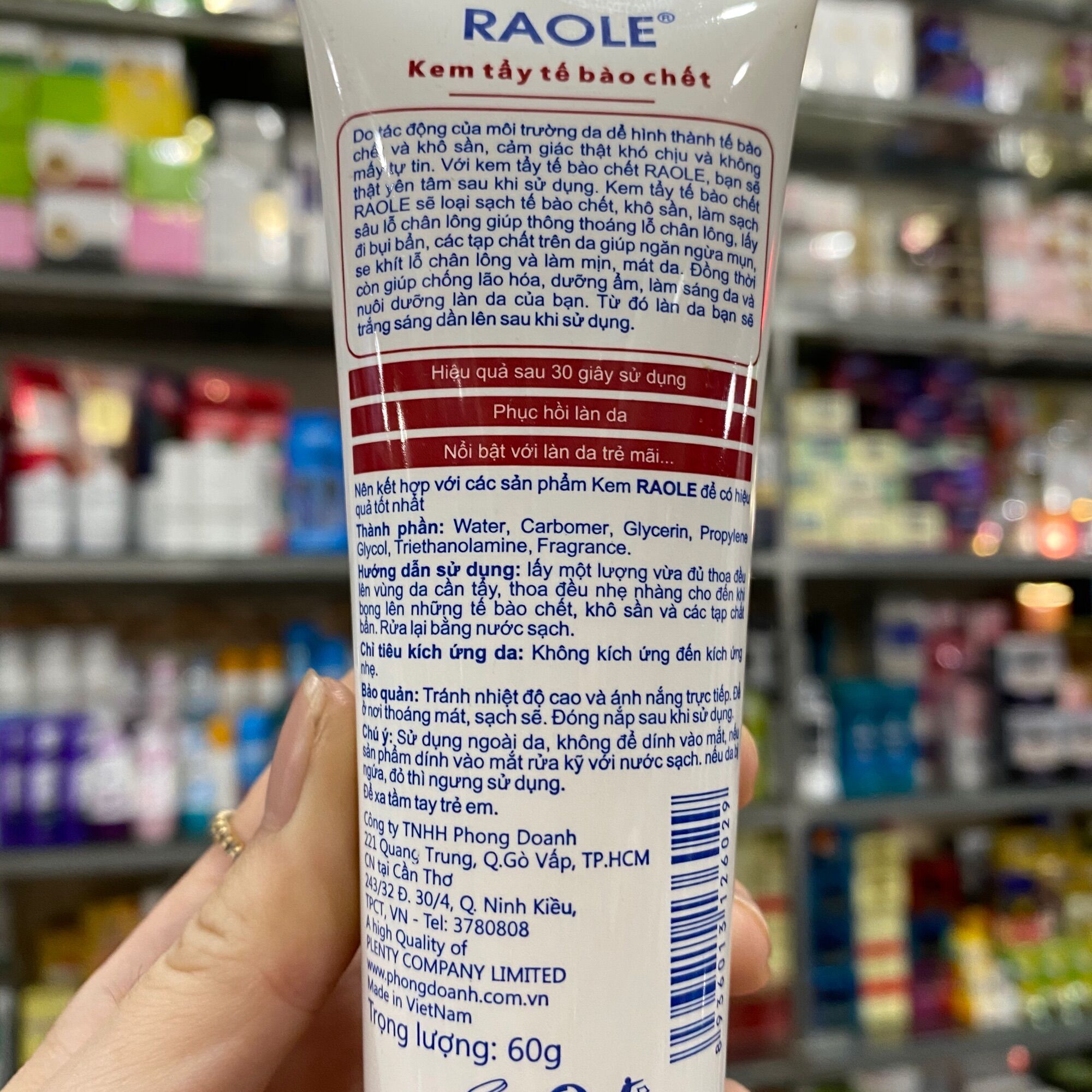 Kem tẩy tế bào chết Raole 60ml dùng cho mặt