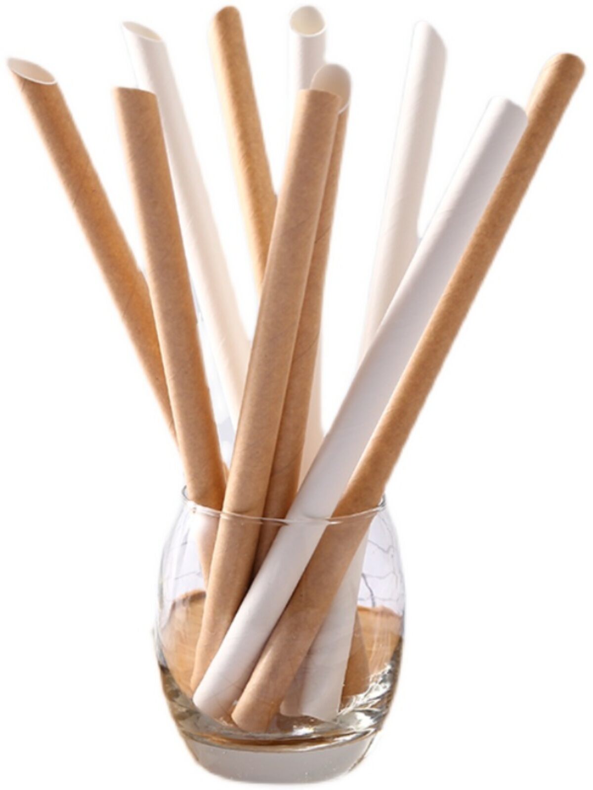 Disposable Environmentally Friendly PLA Degradable Paper Big Breast Bubble Tea Large Thick Straw Kraft Paper Packaging Straw