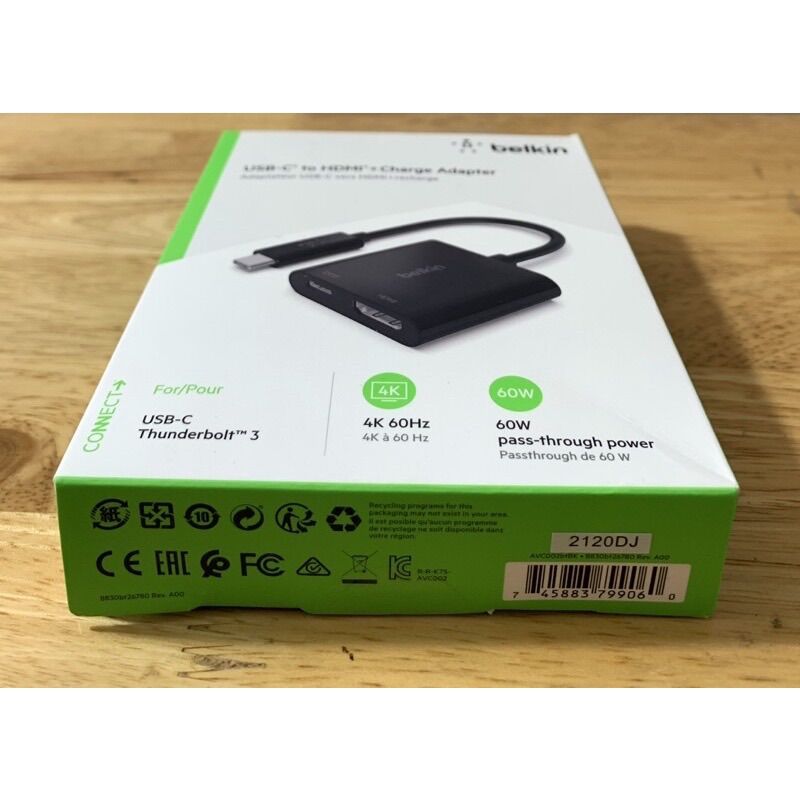 [Chính hãng] Hub Belkin USB-C to HDMI 4K 60Hz+ Charge Adapter