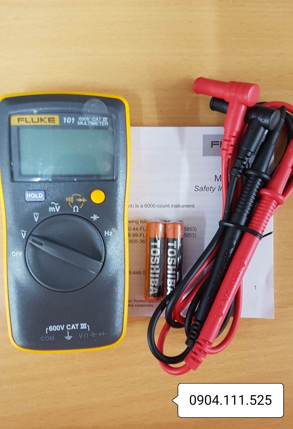 Fluke 101 Multimeter Measures Voltage, Resistance, Capacitors, Frequency, Genuine Product Without Packaging