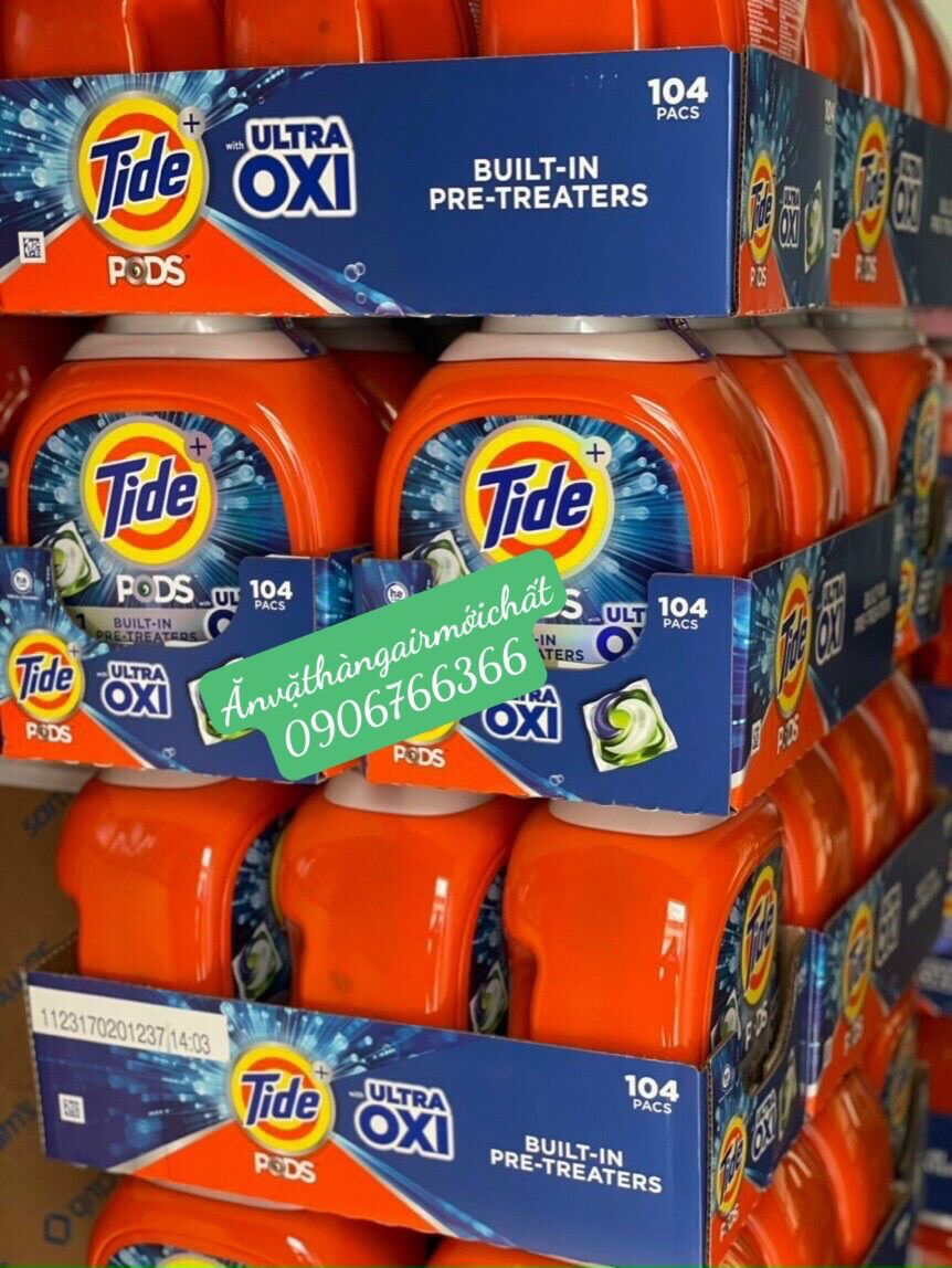 [HÀNG MỸ]Viên Giặt Tide Pods Ultra Oxi 104 viên - 3.09kg