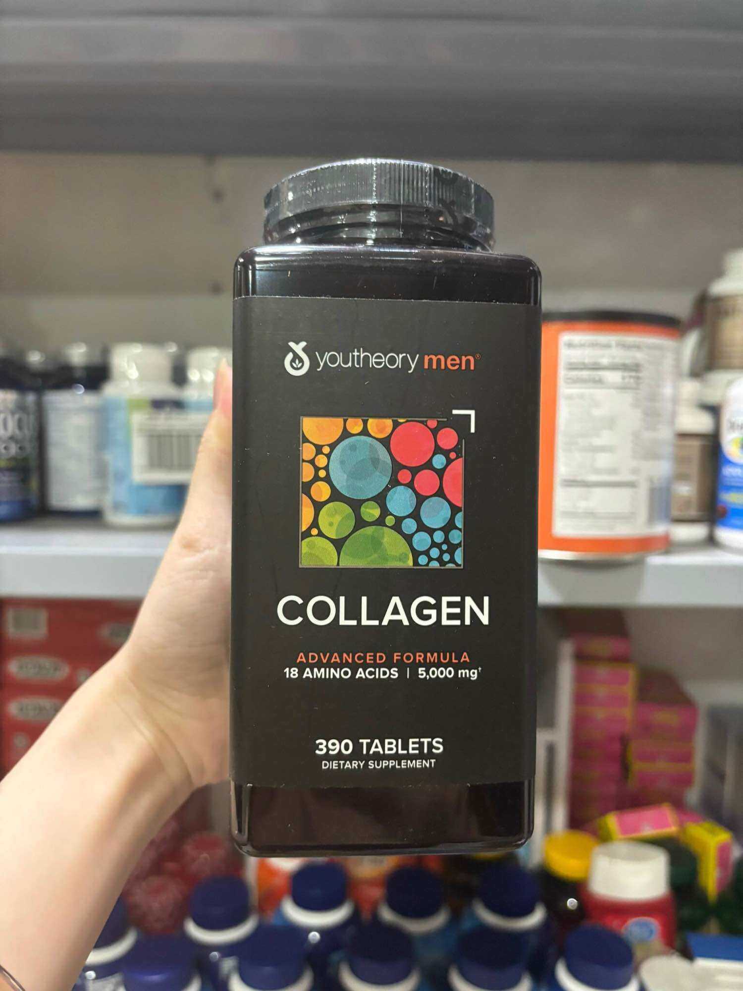 Collagen nam - Youtheory Mens Collagen hộp 390 viên của Mỹ