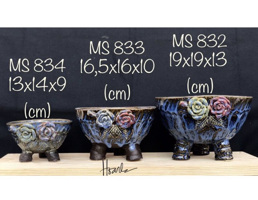 Chậu xuất Hàn - chậu trồng sen đá/xương rồng 833