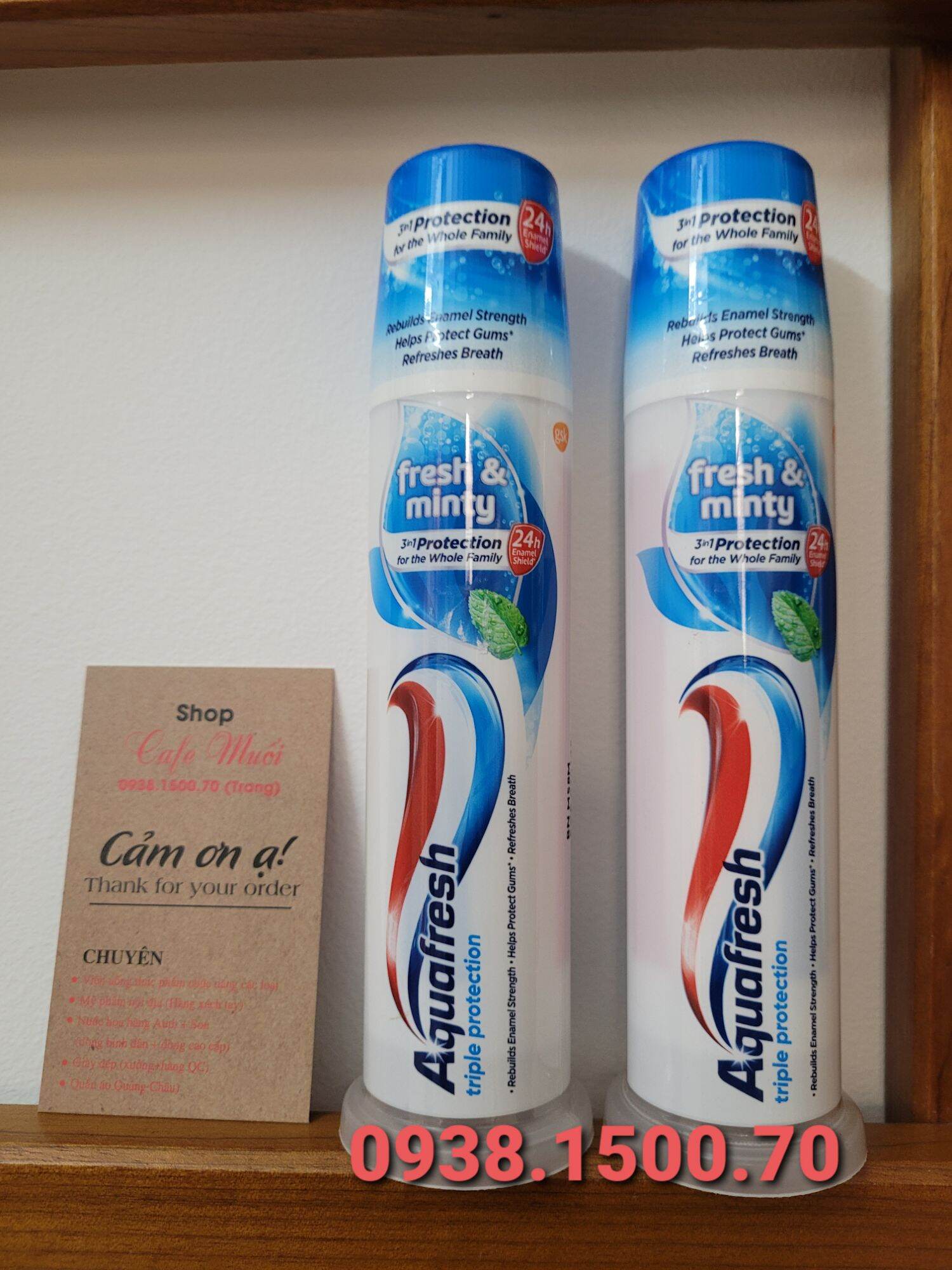 KEM ĐÁNH RĂNG BẠC HÀ (3in1) Aquafresh Fresh Minty Toothpaste 100ml

( set 2 cây)
