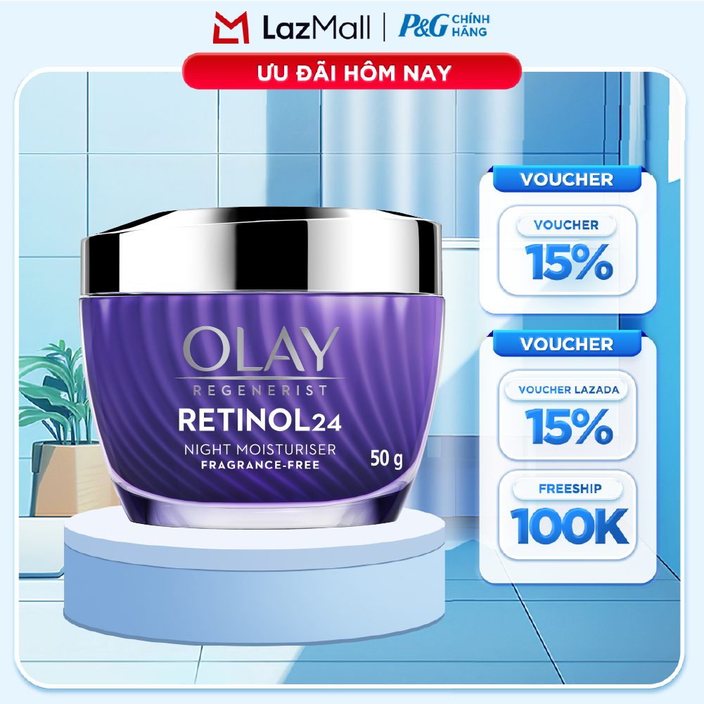 Kem Dưỡng Ban Đêm OLAY RETINOL24 Giúp Giữ Nét Tươi Trẻ Cho Da  Mờ Nếp Nhăn Hũ 50G