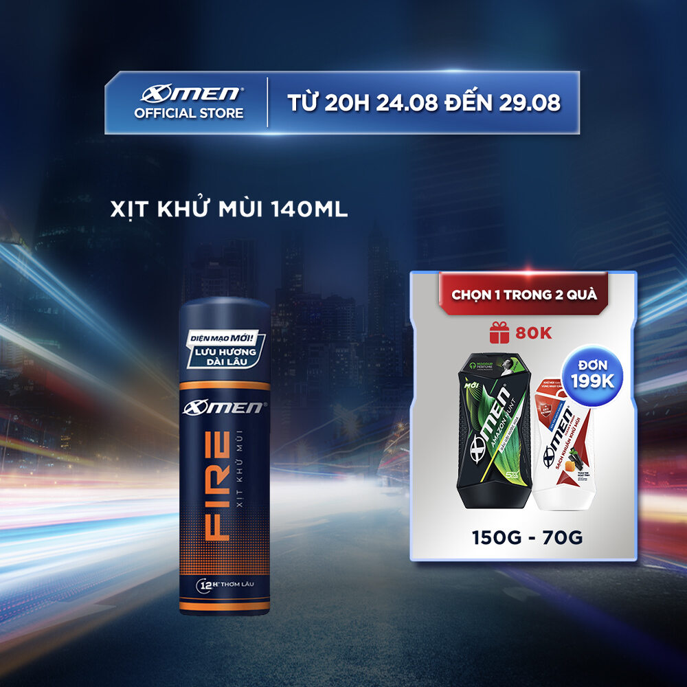 Xịt khử mùi x-men fire 140ml