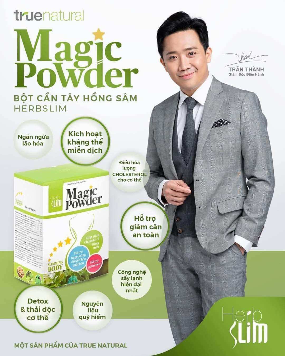 Combo 2 hộp Cần Tây Hồng sâm Herbslim Magic Powder chính hãng