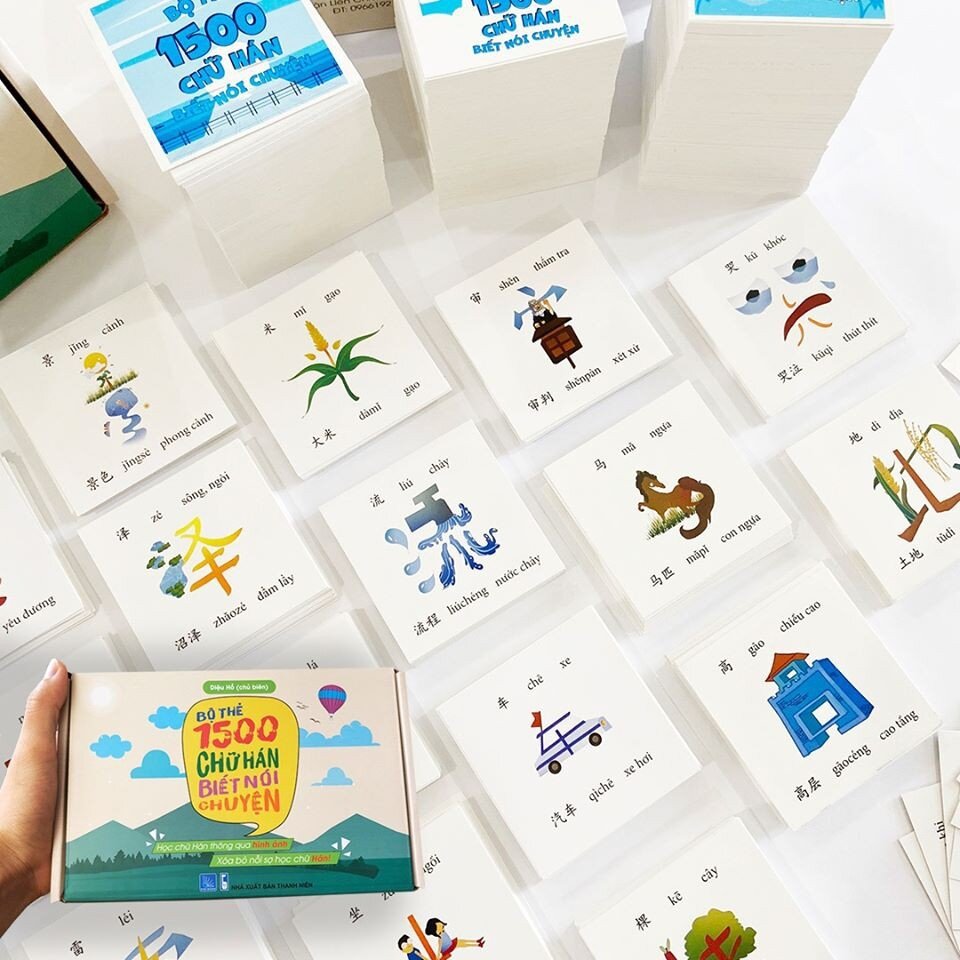 Flashcard tiếng Trung - Bộ 1500 thẻ học từ vựng tiếng Trung thông minh có dịch nghĩa