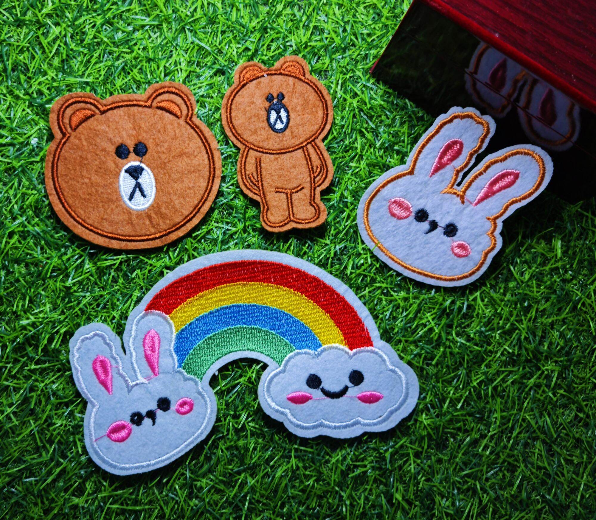 Sticker Thêu Ủi Hình Gấu Teddy Mr.BEAN & Mr.Rabbit  MS43725
