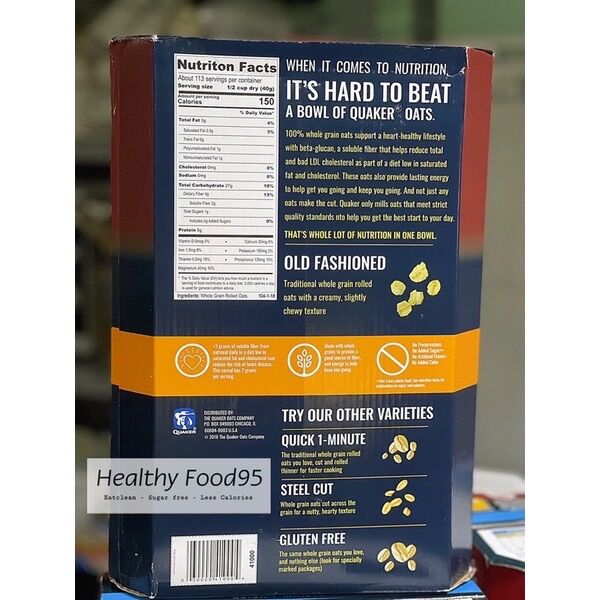 YẾN MẠCH CÁN DẸP QUAKER ( thùng 4,5 kg)