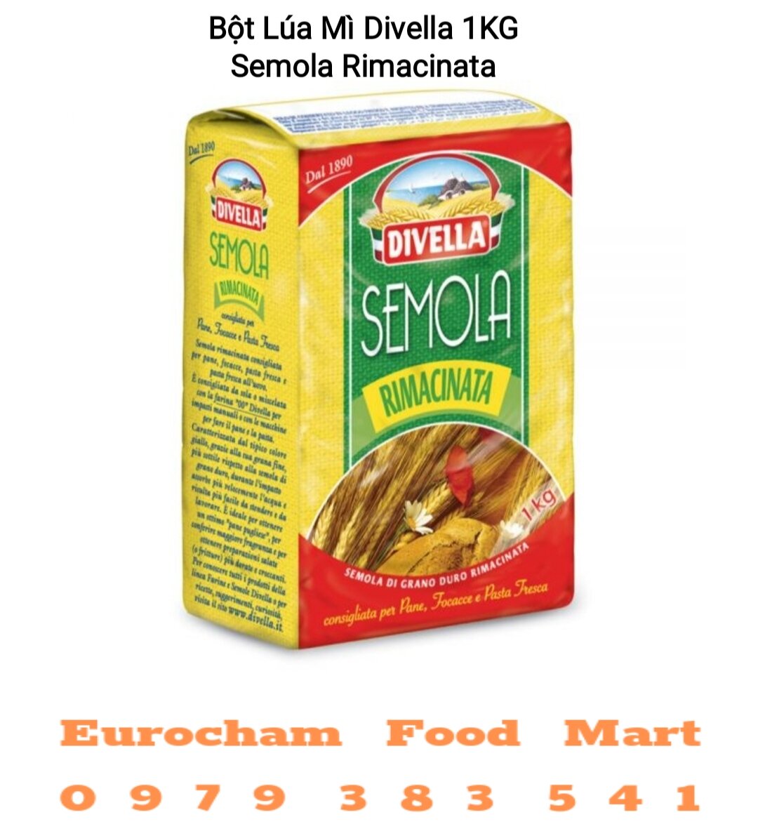 Bột Lúa Mì Semolina Italia hiệu Divella Túi 1KG