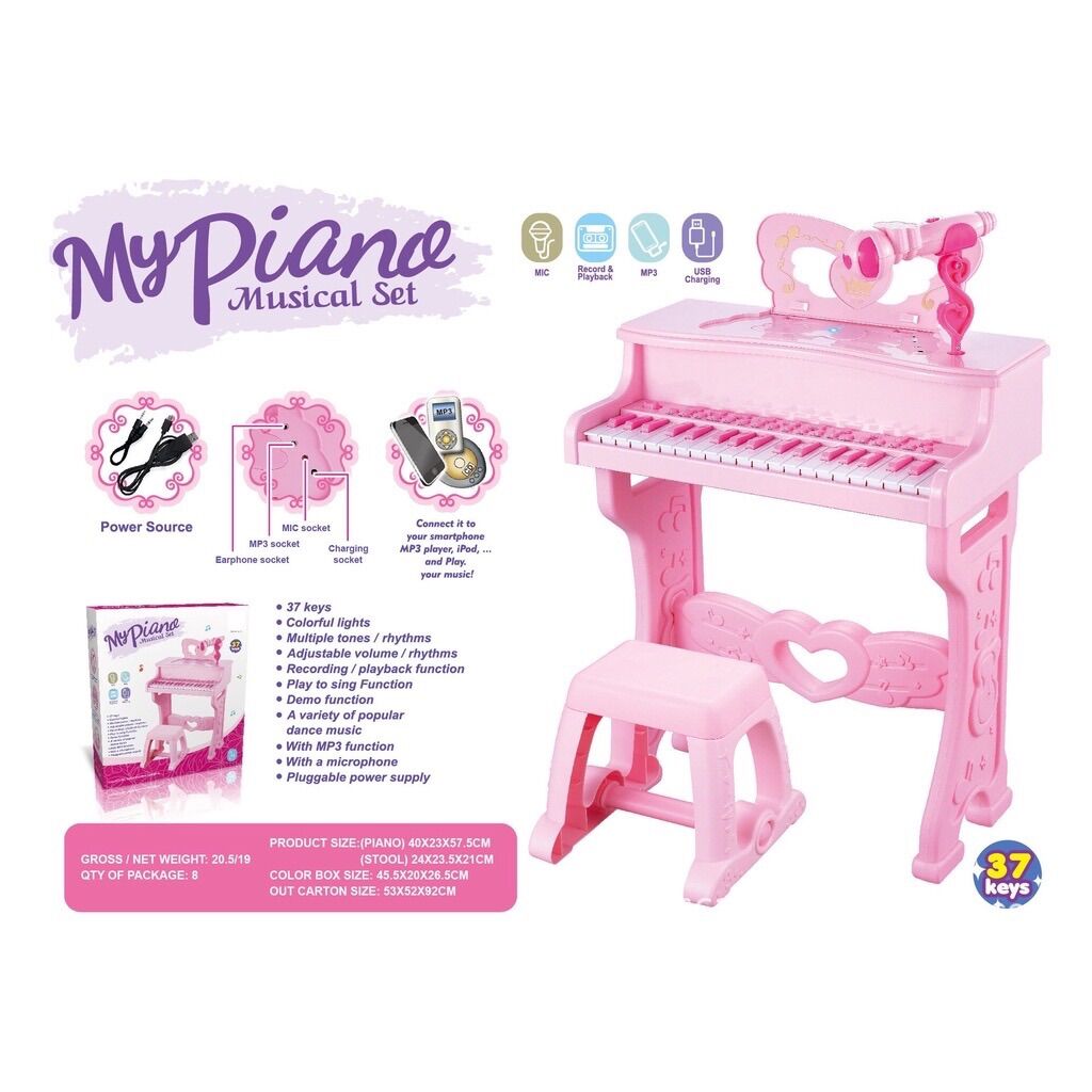 ĐỒ CHƠI ĐÀN PIANO 37 PHÍM KÈM GHẾ CHO BÉ