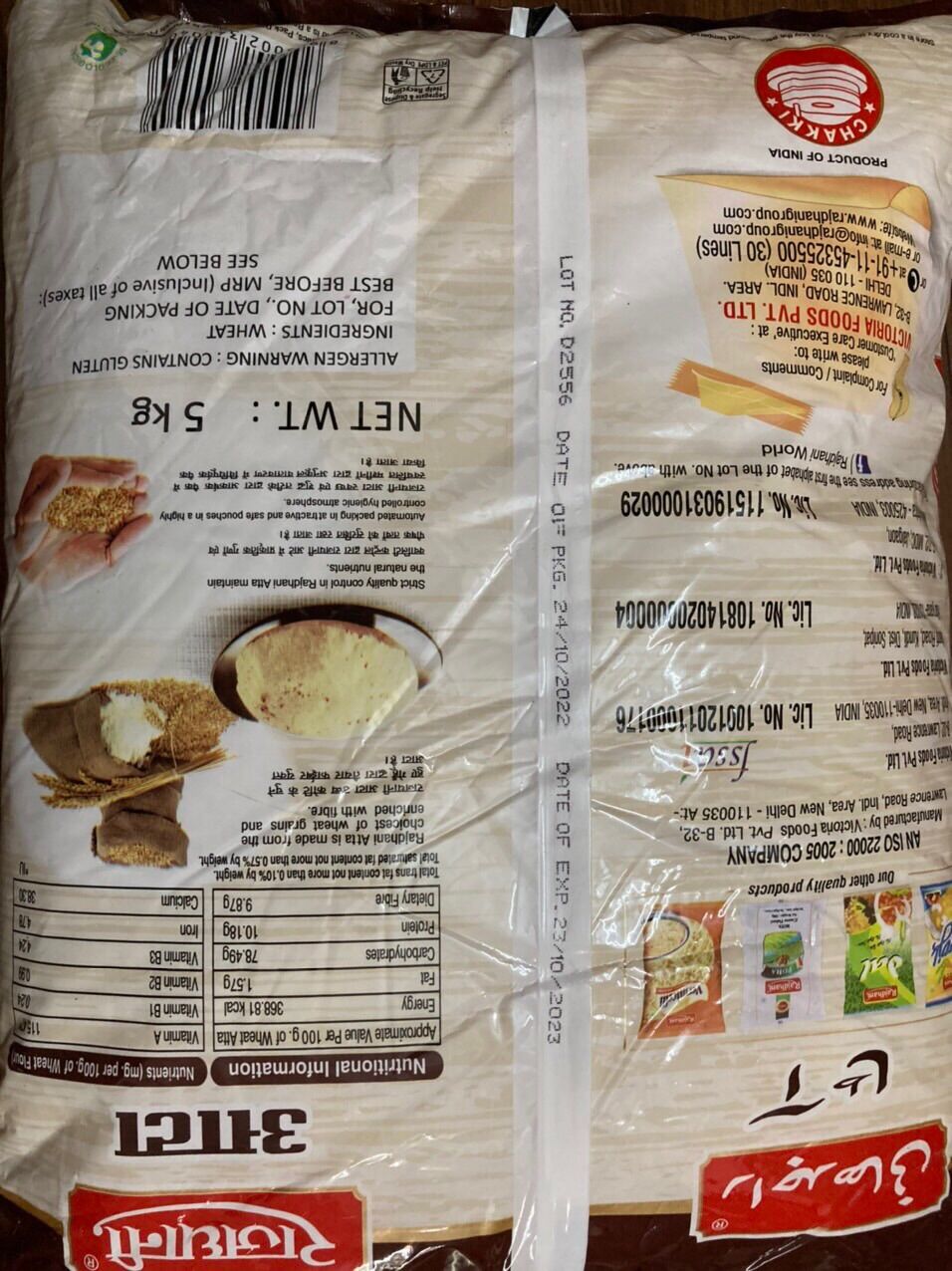5kg Bột mỳ nguyên cám Atta Rạdhani [Date 10.2023]