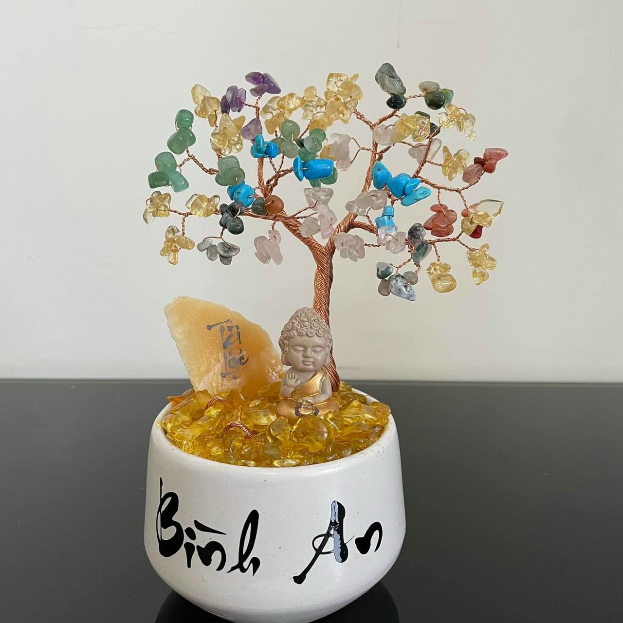 cây tài lộc đá thạch anh  20cm