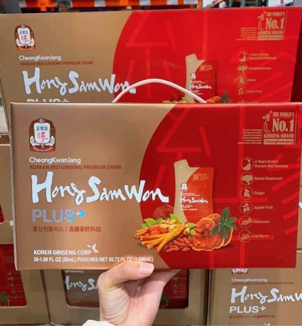Nước hồng sâm hong sam won plus hộp 30 gói 50ml