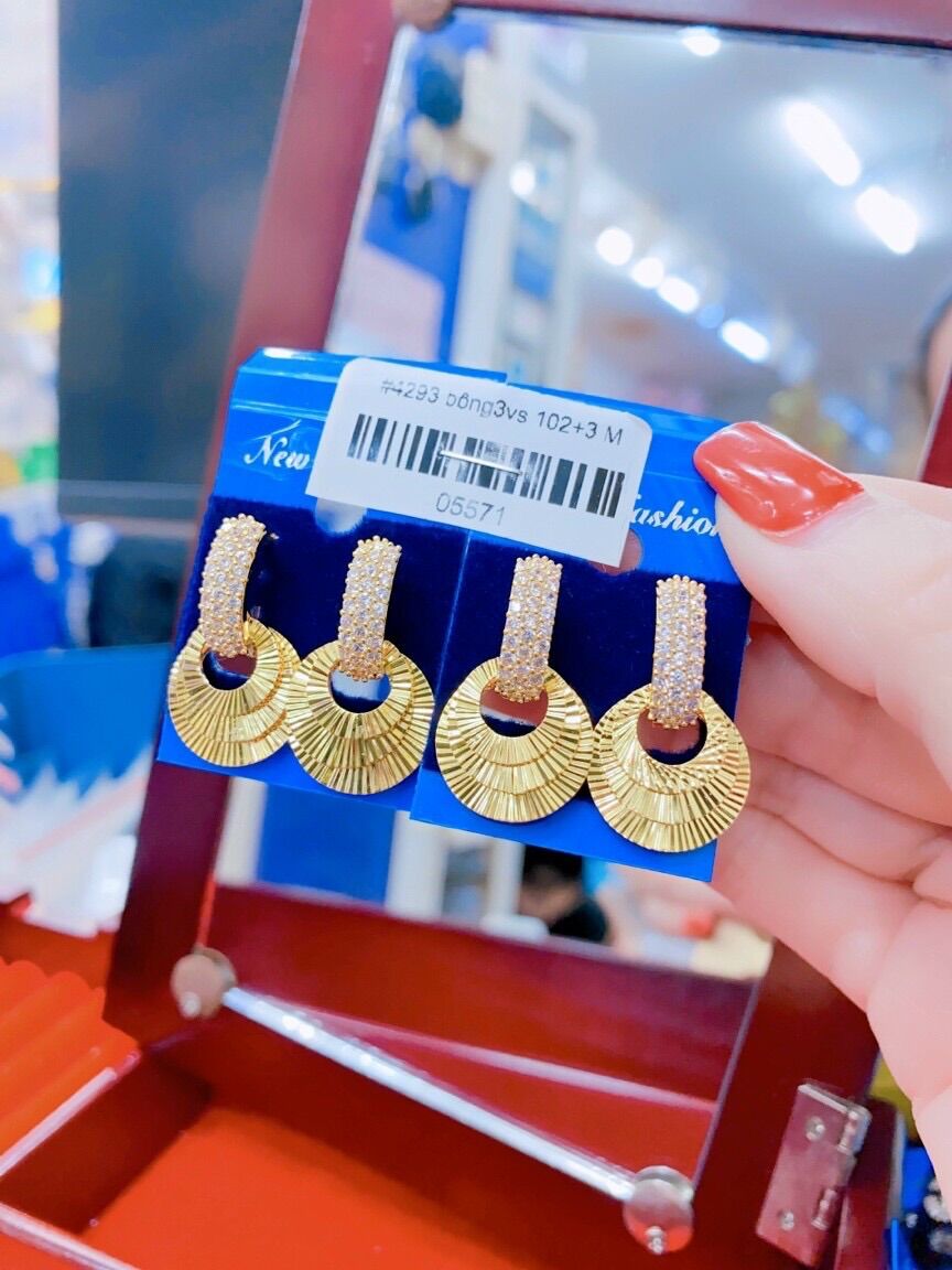 Bông tai nữ mạ vàng 18k cao cấp mẫu mới về