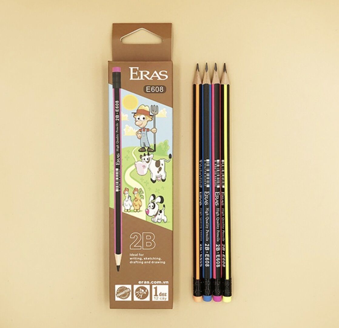 Bút chì neon 3 cạnh, 4 màu e608