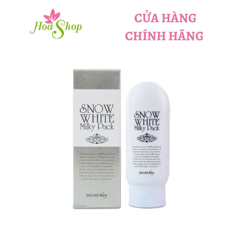 Kem tắm trắng mặt và toàn thân secret key snow white milky pack 200g