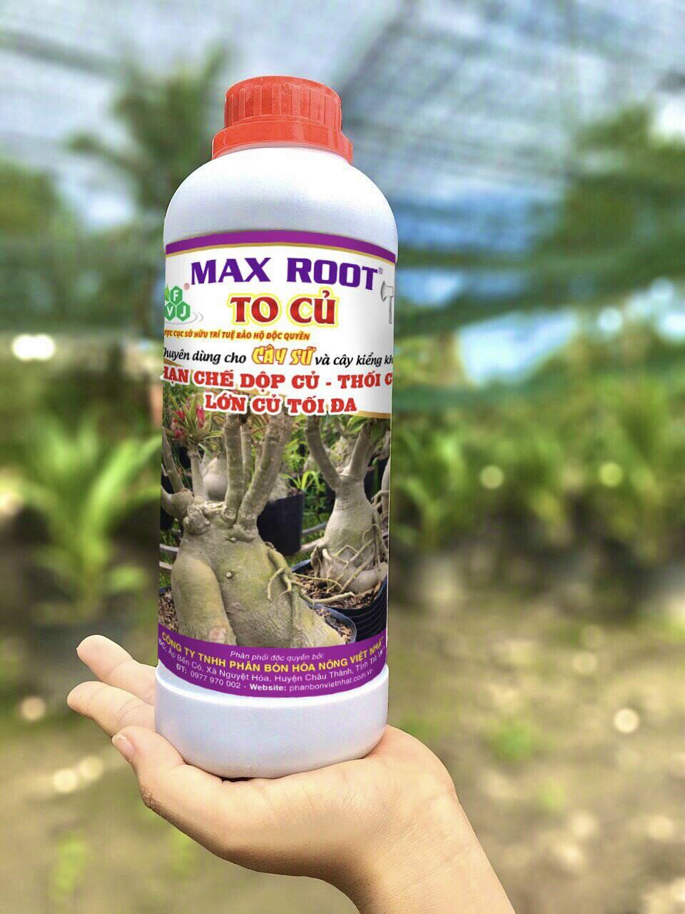 Phân bón lá max root - to củ chuyên sứ chai 1 lít. giúp to củ, cứng củ, chống dộp củ.